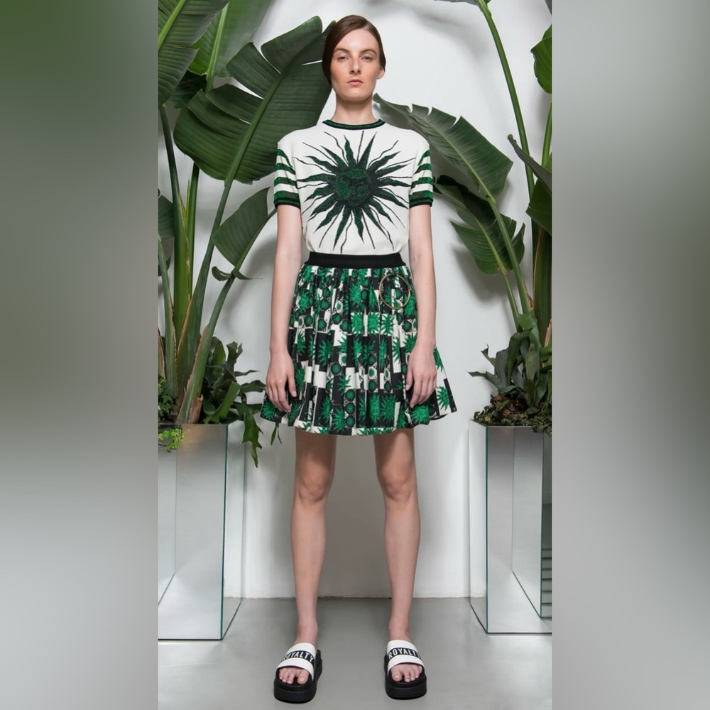 FAUSTO PUGLISI  PRINTED MINI SKIRT SZ 42 #